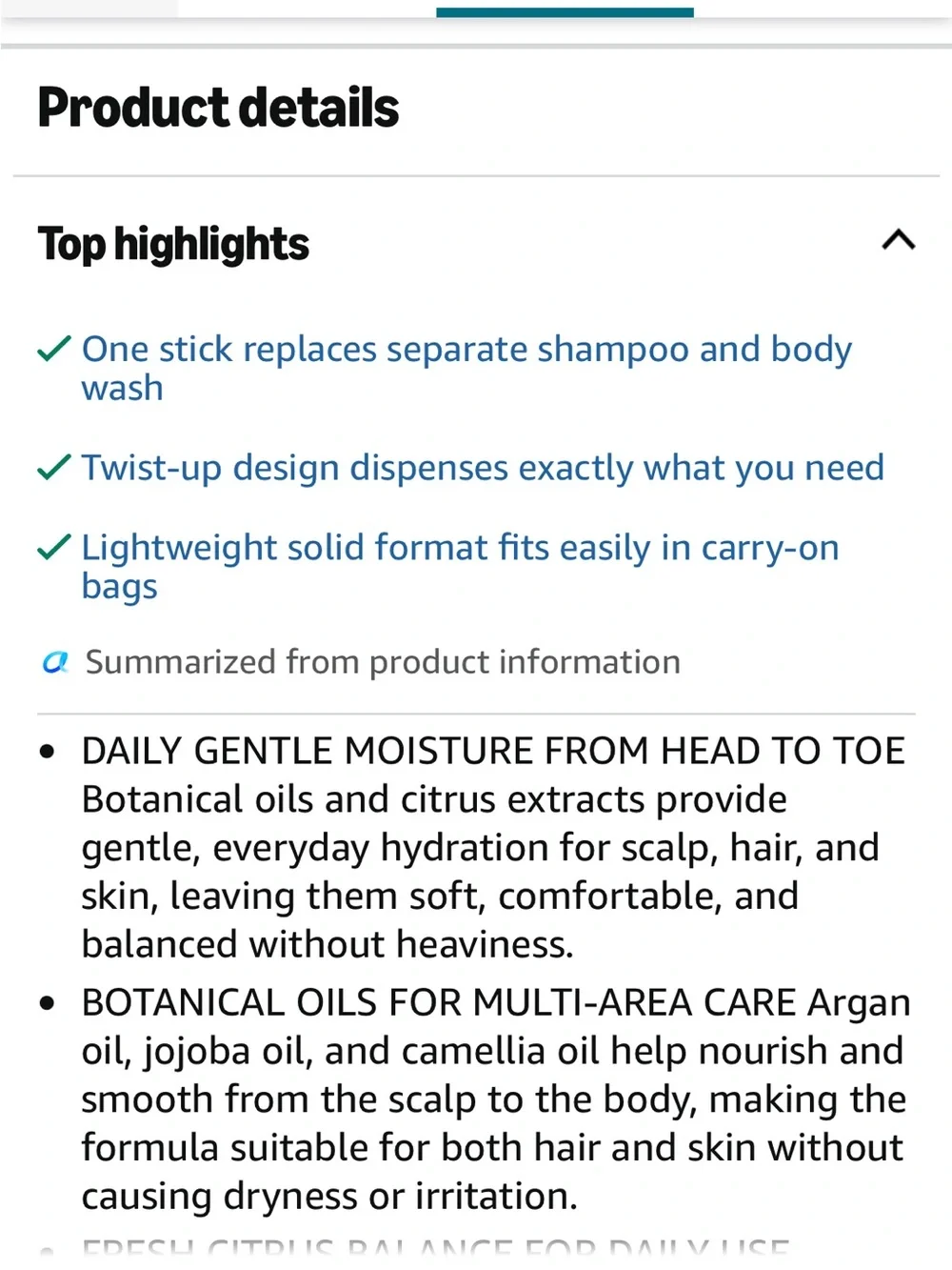 Citrus Shampoo Twist Up Stick - Yellow Solid Shampoo & Body Wash